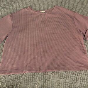 Purple Ribbed Knit Top size m